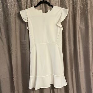 White flutter sleeve dress